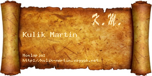 Kulik Martin névjegykártya