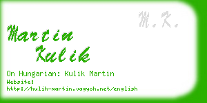 martin kulik business card